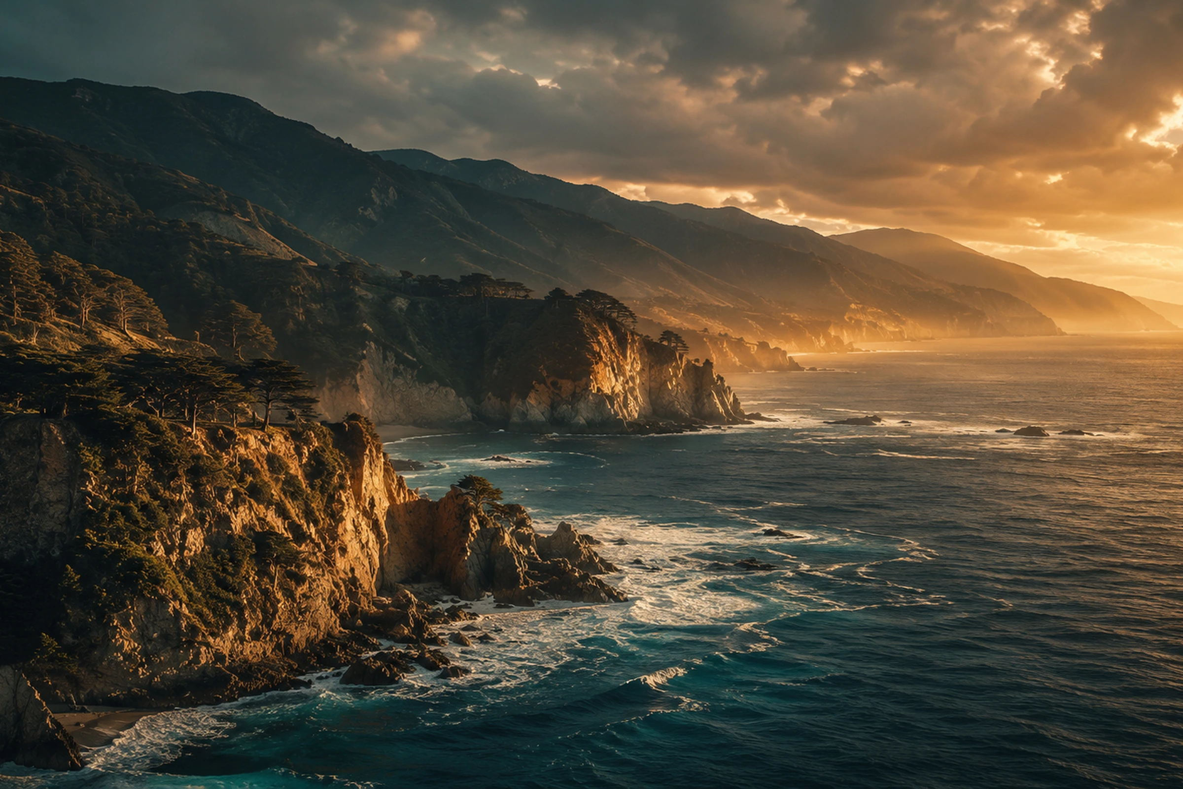 Pacific coastline at first light